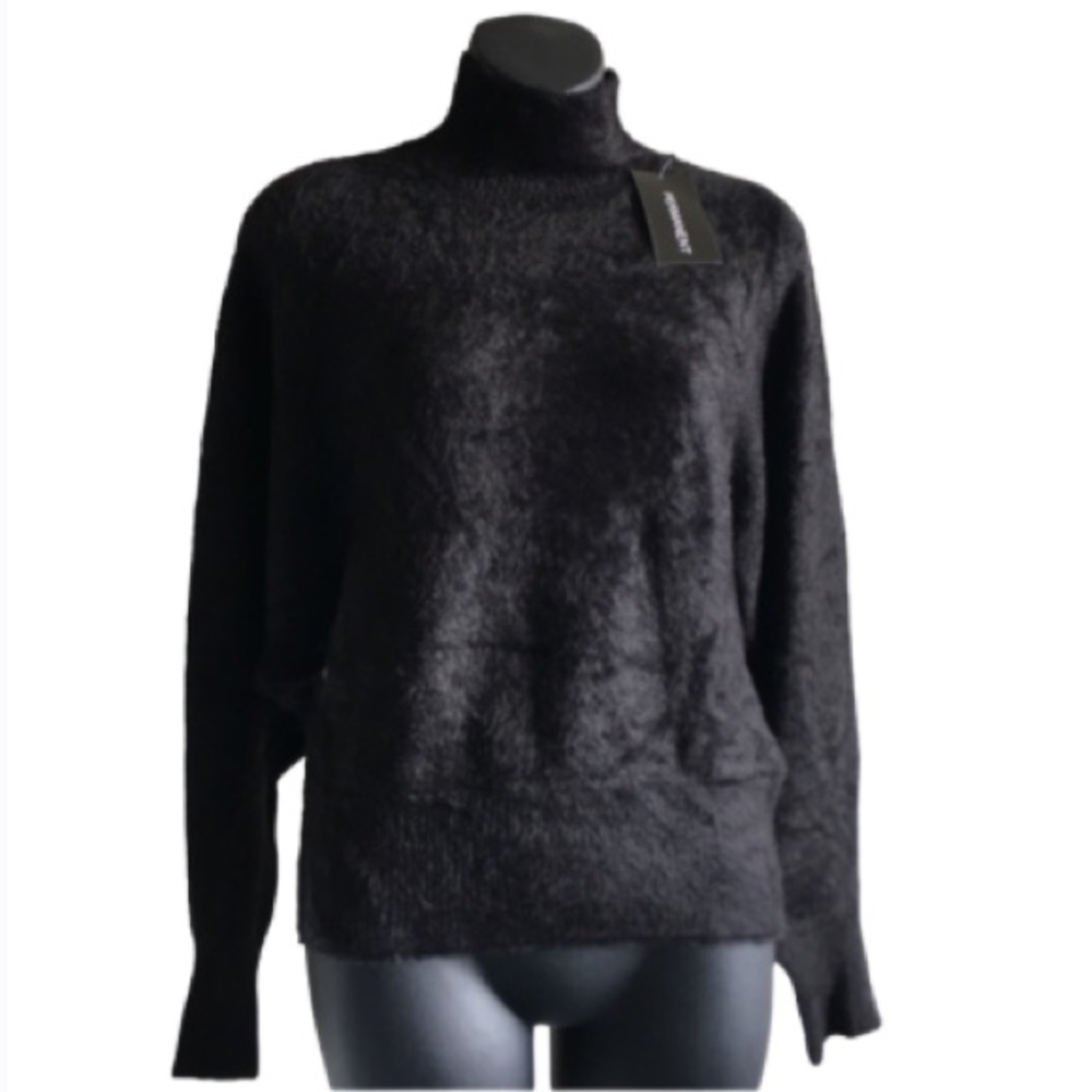 NWT Permanent Turtle Neck Faux Fur Sweater. Size L.